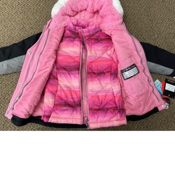 *ZeroXPosur Jacket 3 in 1 System 6/6X Hooded Black Pink Water Resist All Season - Picture 10 of 13